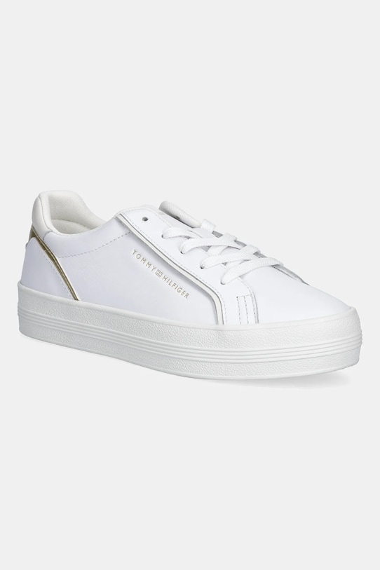Tommy Hilfiger sneakersy skórzane ESSENTIAL VULC SNEAKER platforma biały FW0FW08757