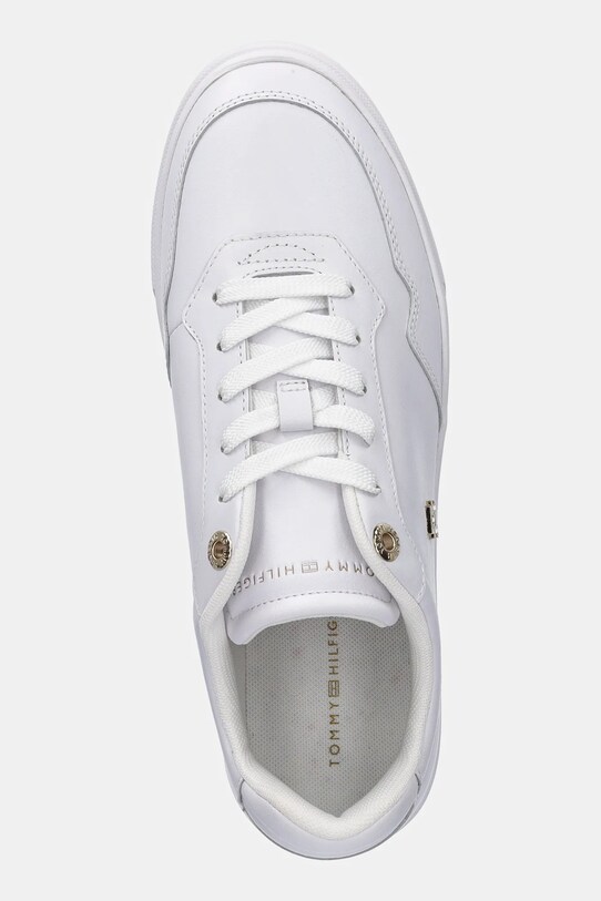 Tommy Hilfiger sneakersy skórzane ESSENTIAL ELEVATED COURT SNEAKER biały FW0FW08758