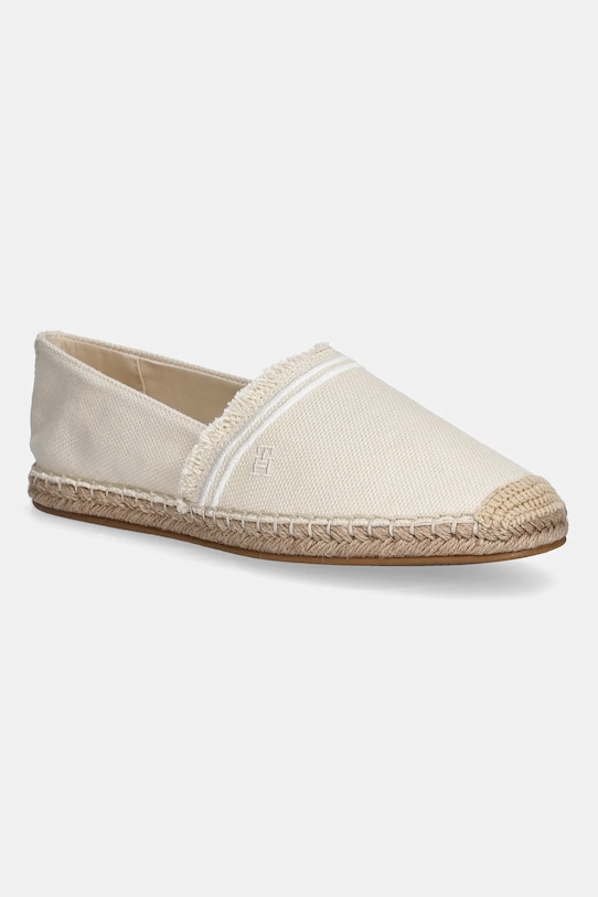 Espadrilky Tommy Hilfiger FRINGE CANVAS CLOSED ESPADRILLE textilní béžová FW0FW08881