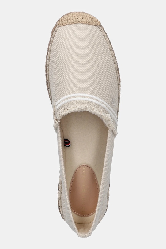 Espadrilky Tommy Hilfiger FRINGE CANVAS CLOSED ESPADRILLE béžová FW0FW08881