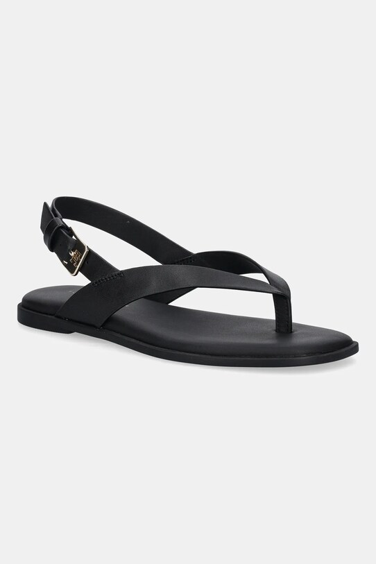 Шкіряні сандалі Tommy Hilfiger COLOR BLOCK THONG FLAT SANDAL віденський чорний FW0FW08883