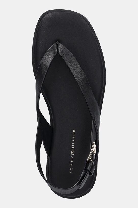 Шкіряні сандалі Tommy Hilfiger COLOR BLOCK THONG FLAT SANDAL чорний FW0FW08883
