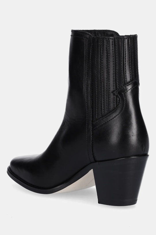 Cipők Tommy Hilfiger bőr bokacsizma WESTERN MID HEEL LEATHER CHELSEA FW0FW08890 fekete