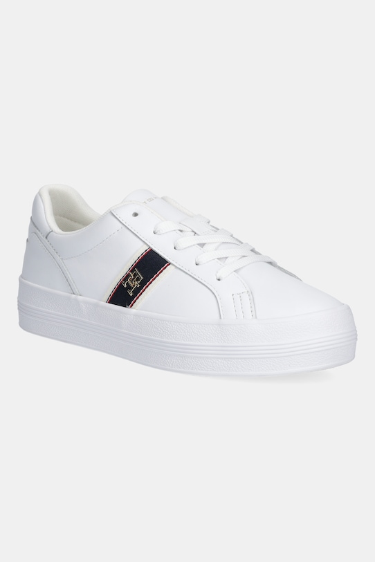 Tommy Hilfiger sneakers in pelle VULC WEBBING SNEAKER flat bianco FW0FW08903
