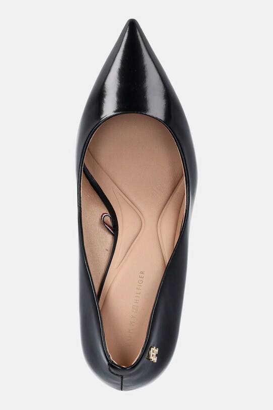 Tommy Hilfiger szpilki skórzane CLOSED PUMP ABRASIVATO czarny FW0FW08969