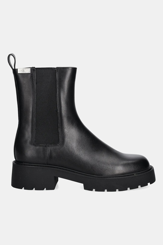 Δερμάτινες μπότες τσέλσι Calvin Klein Jeans COMBAT MID CHELSEA BOOT HW LTH YW0YW01869 μαύρο AW25