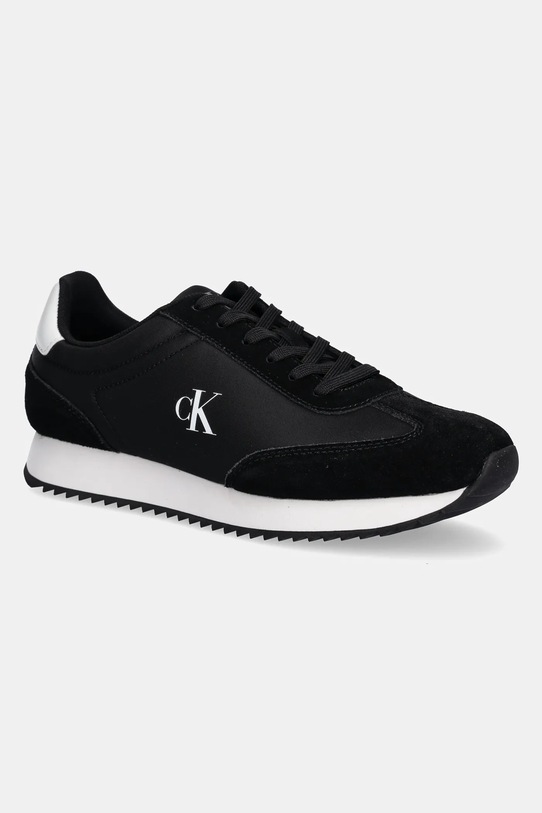 Кроссовки Calvin Klein Jeans RUNNER LACEUP MG NYLON MIX кожа чёрный YW0YW01828