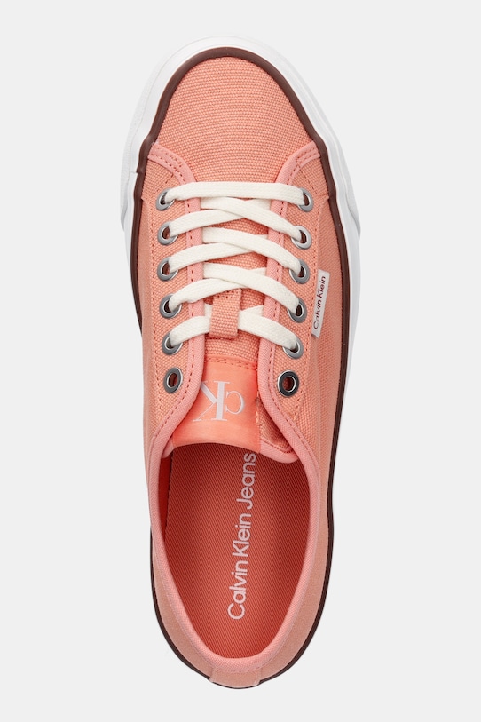 Tenisky Calvin Klein Jeans VULC FLATFORM CTN LOGO TAG oranžová YW0YW01838