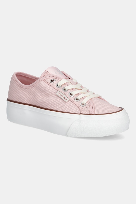 Tenisky Calvin Klein Jeans VULC FLATFORM CTN LOGO TAG platforma růžová YW0YW01838