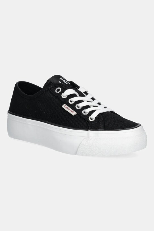 Tenisky Calvin Klein Jeans VULC FLATFORM CTN LOGO TAG platforma čierna YW0YW01838