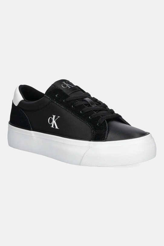 Calvin Klein Jeans sneakersy VULC FLATFORM MG NYLON MIX skóra zamszowa czarny YW0YW01896