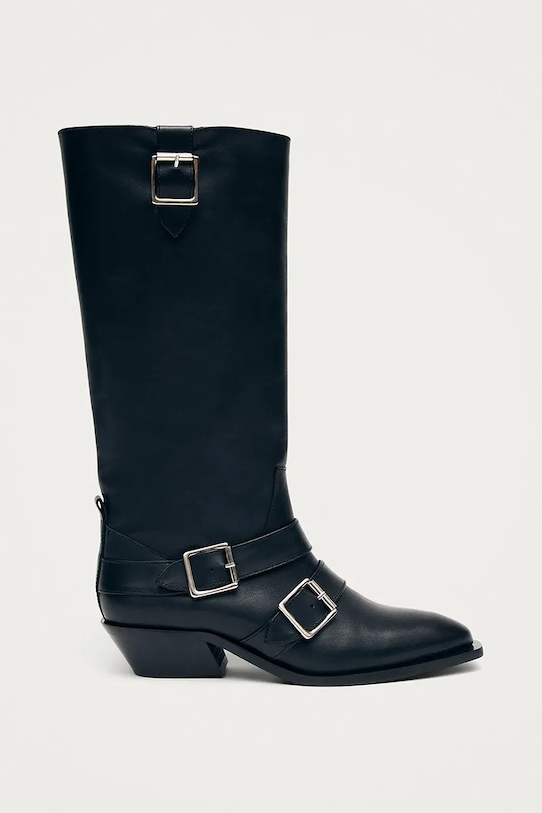 Δερμάτινες μπότες Alohas Ryder 5-8 cm μαύρο S100850.01