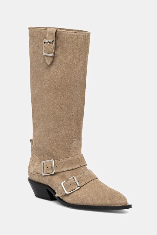 Alohas kozaki zamszowe Ryder słupek beżowy S100851.01