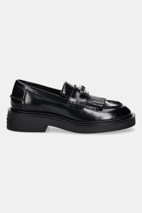 Δερμάτινα μοκασίνια Tommy Jeans TJW FRINGES LOAFER EN0EN02790 μαύρο AW25