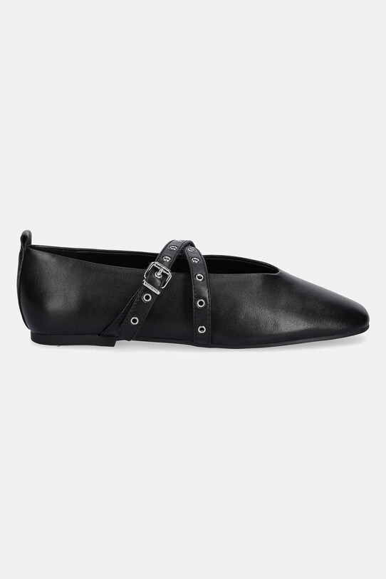 Tommy Jeans bőr balerina cipő TJW LEATHER MARYJANE BALLERINA EN0EN02868 fekete AW25