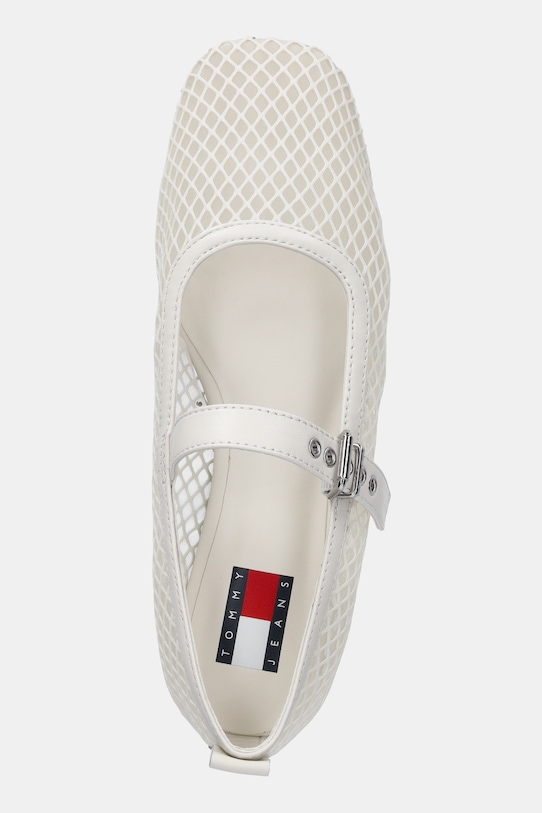 Tommy Jeans balerini TJW MESH MARYJANE BALLERINA alb EN0EN02872