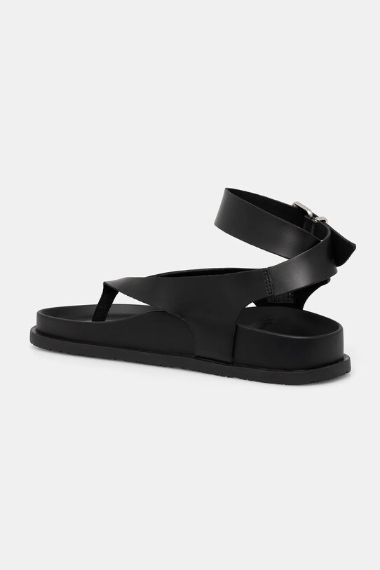 Încălțăminte Tommy Jeans sandale de piele TJW ANKLE STRAP SANDAL EN0EN02873 negru