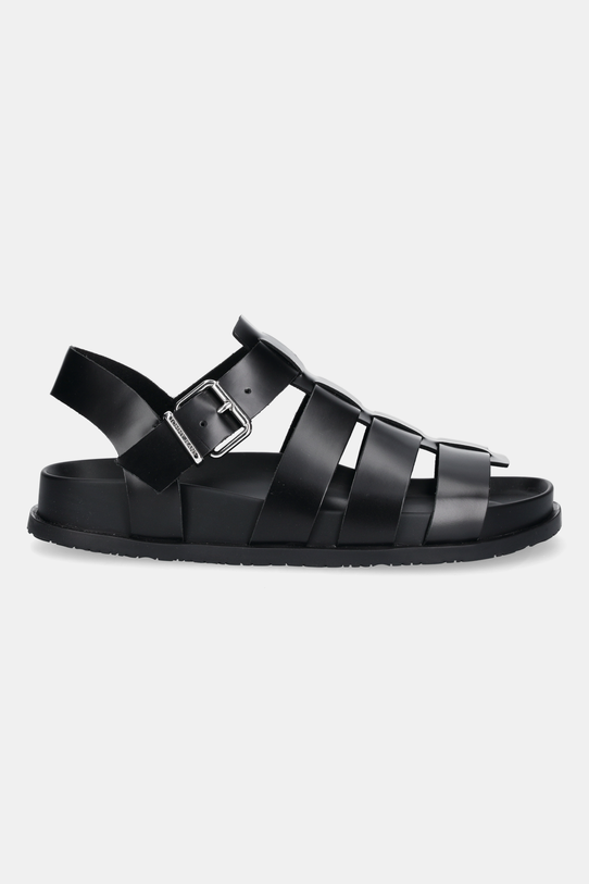 Δερμάτινα σανδάλια Tommy Jeans TJW FISHERMAN PATENT SANDAL EN0EN02874 μαύρο AW25