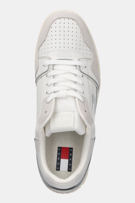 Kožené tenisky Tommy Jeans TJW RETRO BASKET SNEAKER biela EN0EN02818