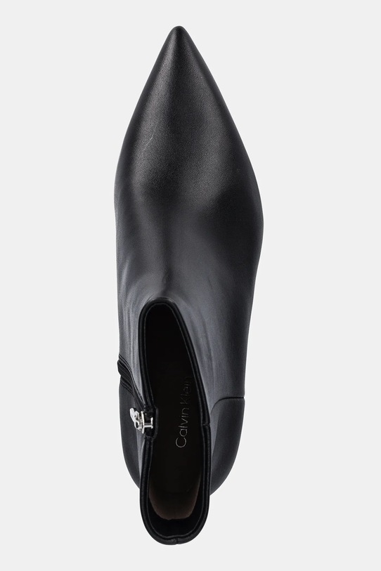 Kožené kotníkové boty Calvin Klein ESS KITTEN HEEL ANKLE BOOT černá HW0HW02586