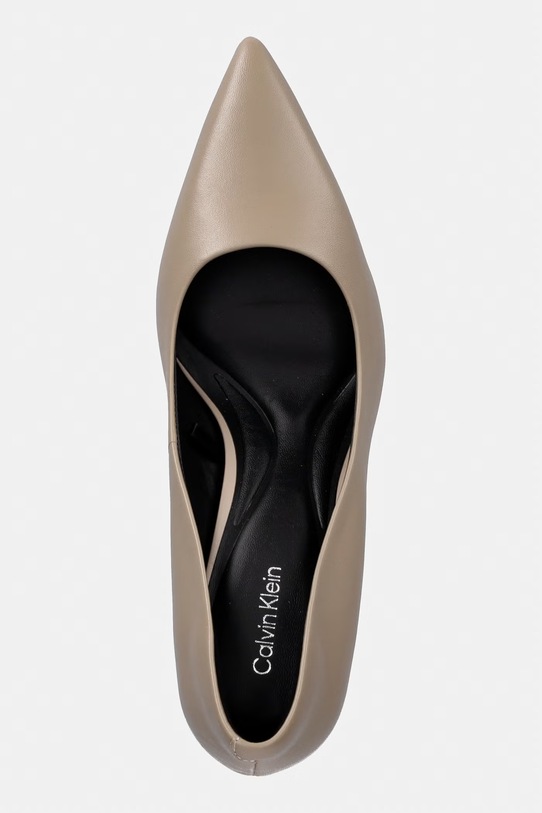 Δερμάτινες γόβες Calvin Klein ESS STILETTO 70 μπεζ HW0HW02607