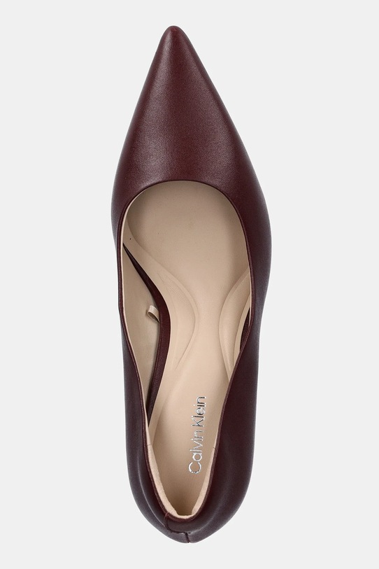 Kožené lodičky Calvin Klein ESS STILETTO 70 burgundské HW0HW02607