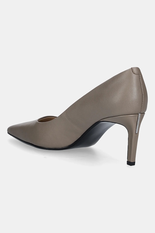 Obuwie Calvin Klein szpilki skórzane ESS STILETTO 70 HW0HW02607 brązowy