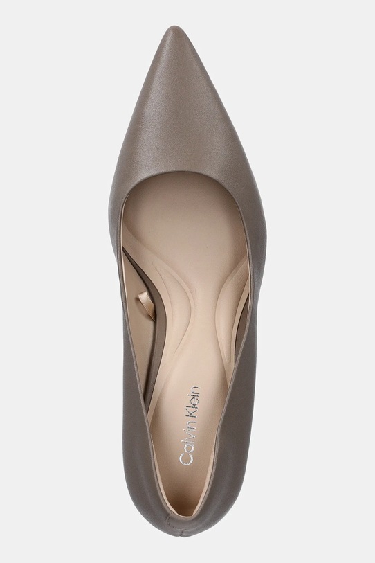 Calvin Klein szpilki skórzane ESS STILETTO 70 brązowy HW0HW02607