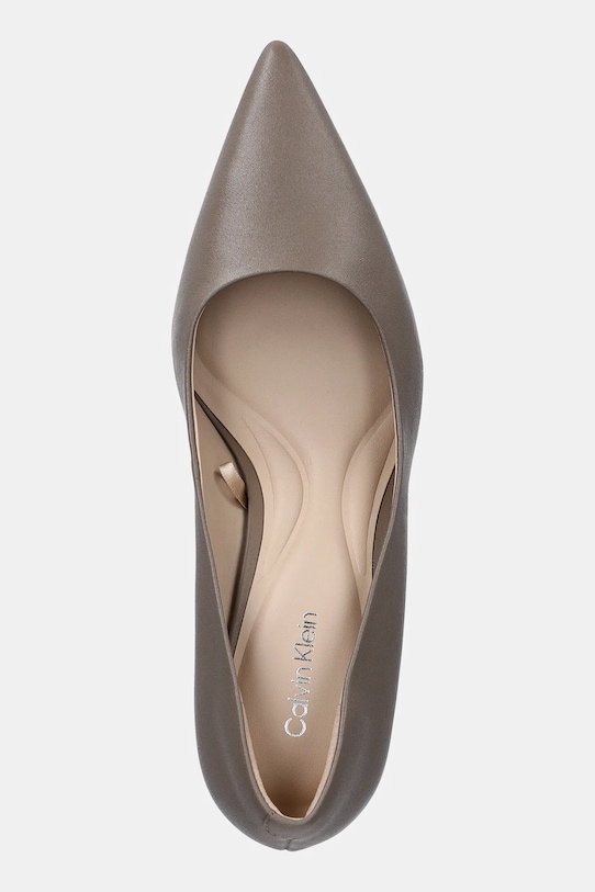Calvin Klein szpilki skórzane ESS STILETTO 70 brązowy HW0HW02607
