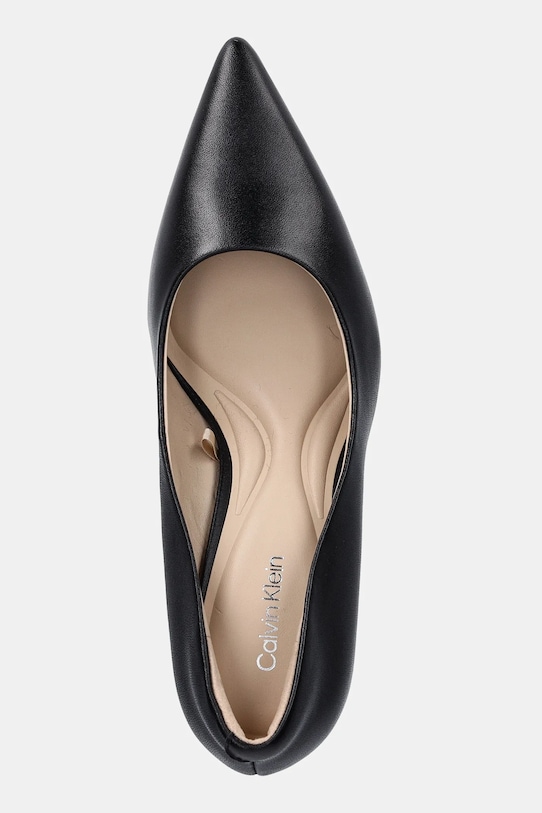 Calvin Klein szpilki skórzane ESS STILETTO 70 czarny HW0HW02607