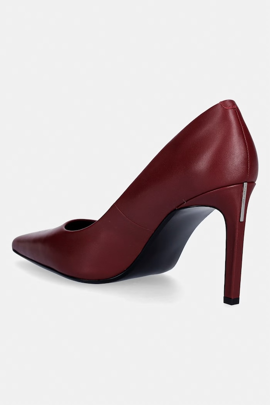 Obuwie Calvin Klein szpilki skórzane ESS STILETTO 90 HW0HW02608 bordowy