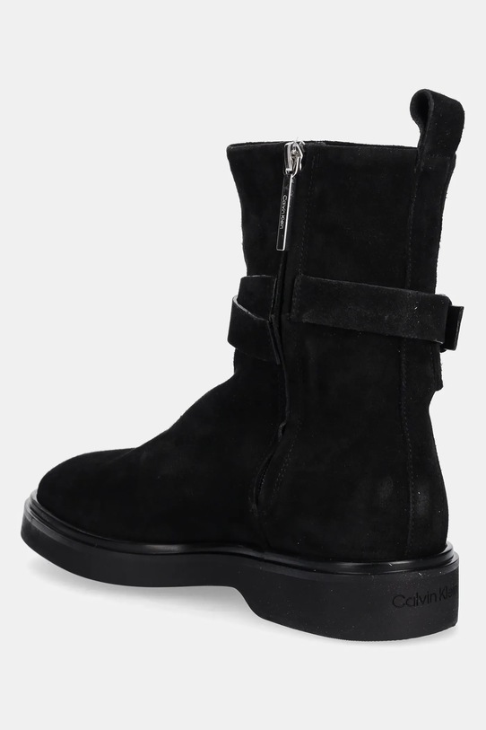 Boty Semišové boty Calvin Klein ANKLE BOOT W/ METAL LOGO SUE HW0HW02664 černá