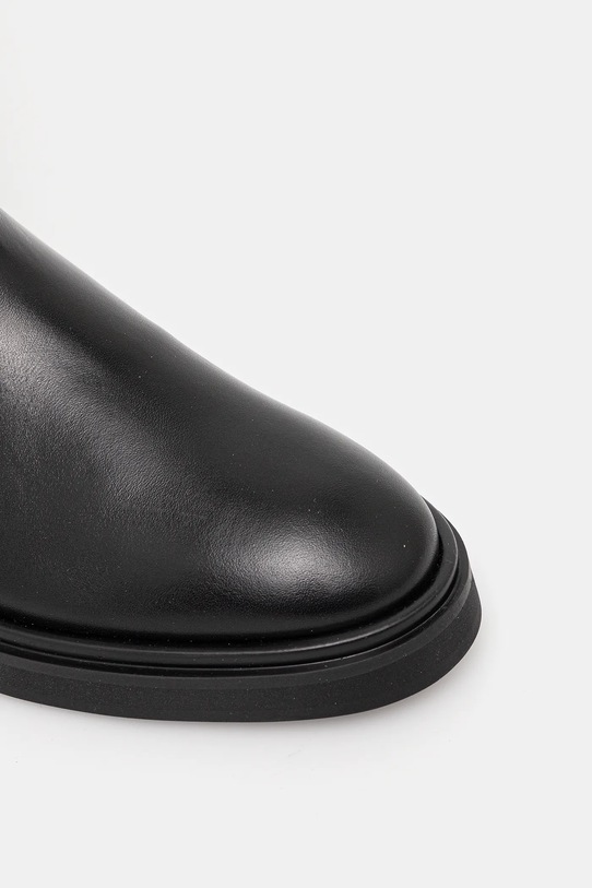 Calvin Klein kozaki skórzane KNEE BOOT W/ METAL LOGO czarny HW0HW02665