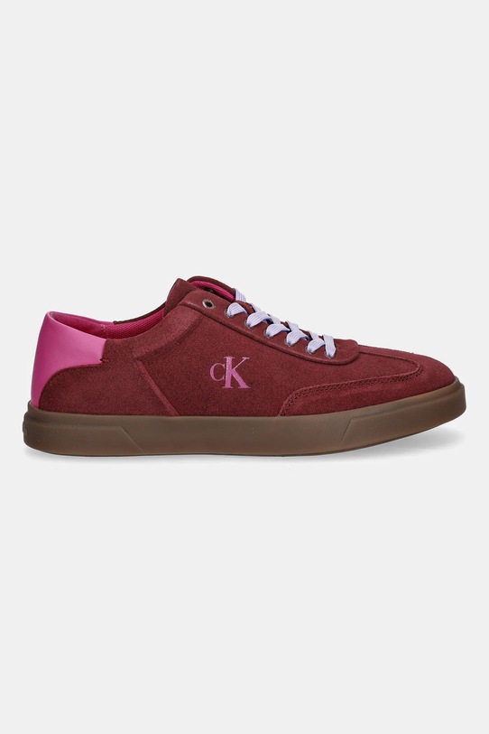 Calvin Klein sneakersy skórzane LOW PRO CUPS LACE UP HW0HW02683 bordowy AW25