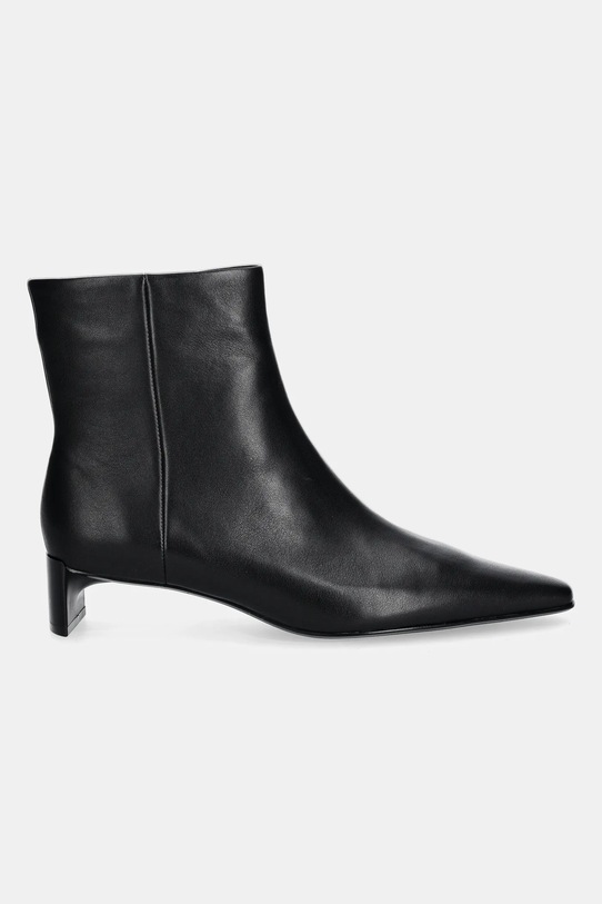 Calvin Klein cizme de piele SET BACK KITTEN HEEL ANKLE BOOT HW0HW02811 negru AW25