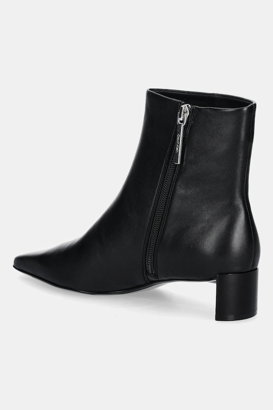 Обувь Кожаные полусапожки Calvin Klein SET BACK KITTEN HEEL ANKLE BOOT HW0HW02811 чёрный