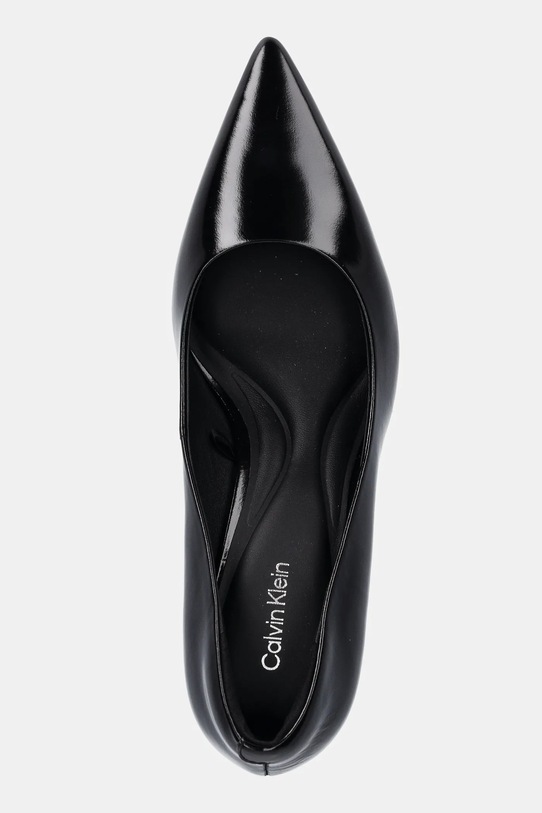 Kožené lodičky Calvin Klein ESS STILETTO 70 SHINY LTH černá HW0HW02828