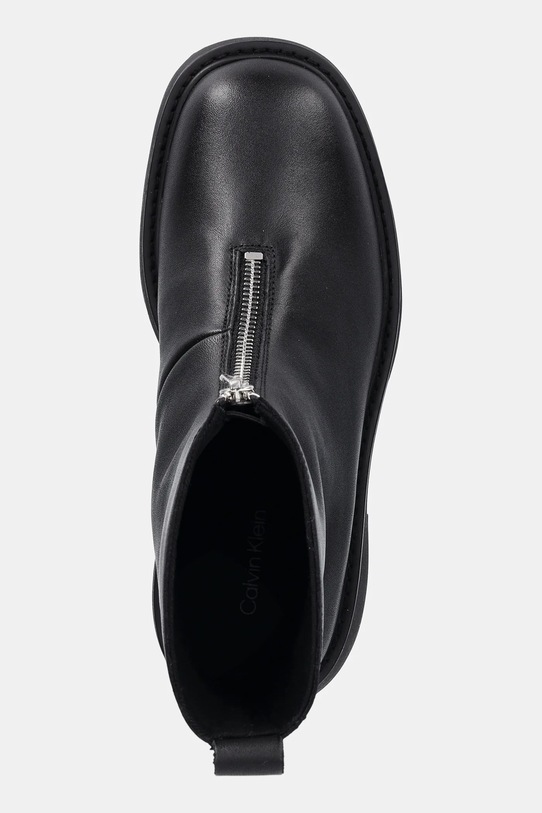 Calvin Klein botki skórzane CHUNKY FRONT ZIP BOOT czarny YW0YW01907