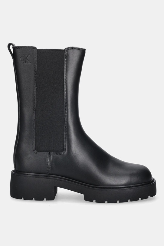 Δερμάτινες μπότες τσέλσι Calvin Klein CHUNKY HIGH CHELSEA YW0YW01909 μαύρο AW25