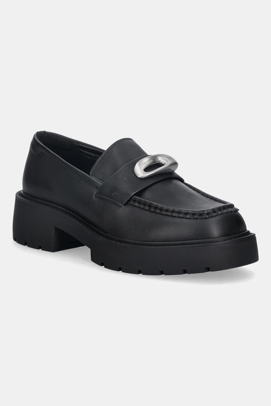 Calvin Klein mokasyny skórzane CHUNKY LOAFER LTH HW platforma czarny YW0YW01912