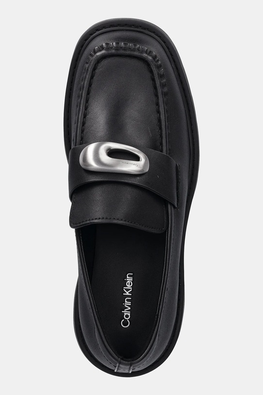 Calvin Klein mokasyny skórzane CHUNKY LOAFER LTH HW czarny YW0YW01912