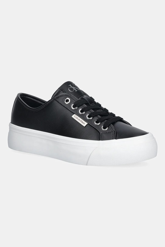 Αθλητικά Calvin Klein VULC FLATF LACE UP LTH CK απομίμηση λείου δέρματος μαύρο YW0YW01932