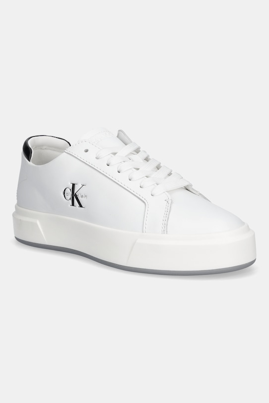 Αθλητικά Calvin Klein BASKET LACE UP LTH ML συνθετικό λευκό YW0YW01945