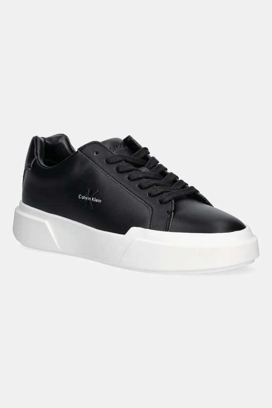 Δερμάτινα αθλητικά παπούτσια Calvin Klein CHUNKY CUPSOLE LACEUP LTH άλλο μαύρο YW0YW01947
