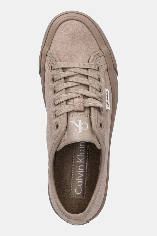 Замшеві кеди Calvin Klein VULC FLATF LACE UP SUE/WL CK бежевий YW0YW02000