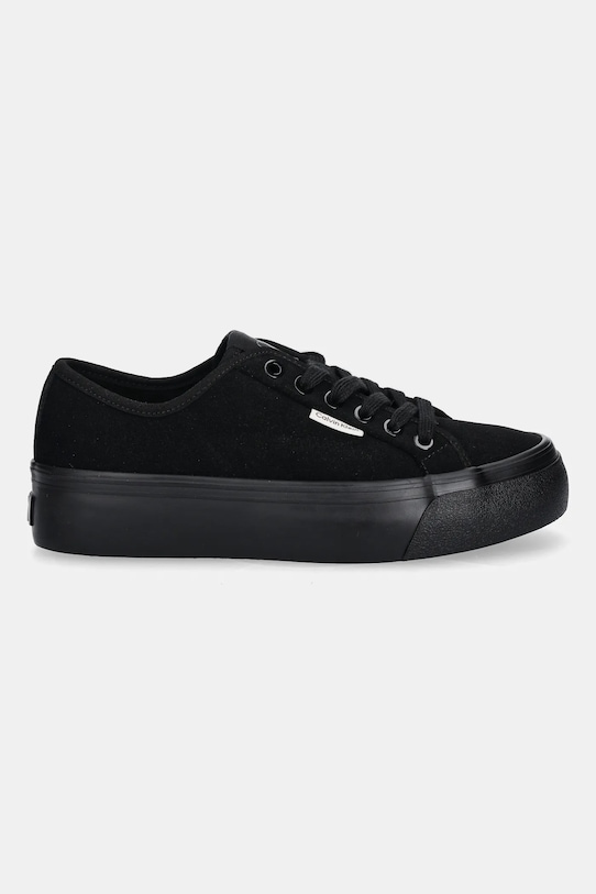 Σουέτ sneakers Calvin Klein VULC FLATF LACE UP SUE/WL CK YW0YW02000 μαύρο AW25