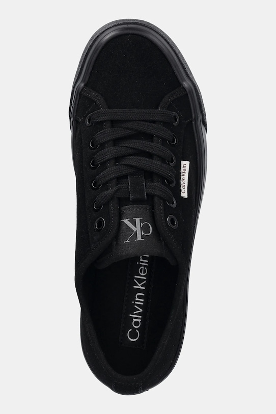 Σουέτ sneakers Calvin Klein VULC FLATF LACE UP SUE/WL CK μαύρο YW0YW02000