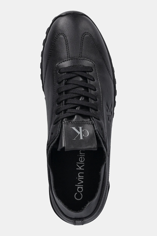 Calvin Klein sneakers in pelle LOW PROFILE RUNNER LTH MG nero YW0YW02049