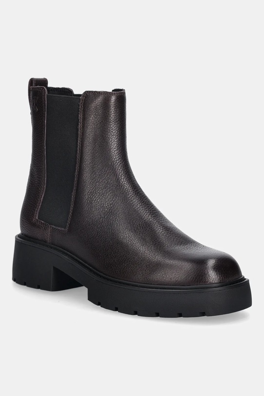 Шкіряні черевики Calvin Klein CHUNKY CHELSEA BOOT LTH без утеплення бордо YW0YW02072