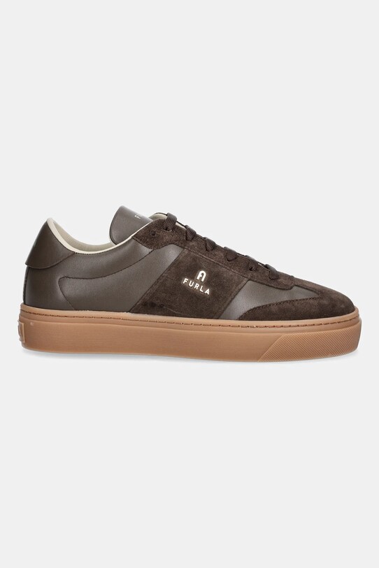 Furla sneakers din piele Enjoy Lace-Up Sneaker YI79ENJ.BX3712.2566S maro AW25